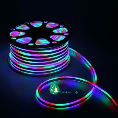 Гибкий Неон светодиодный 50 м, 2 жилы, мульти 6000 Led
