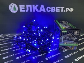 Световой занавес для улицы Бахрома 6.0х0.6/0.5/0.4м. 200+Fw синих диодов