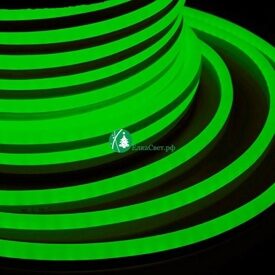 Гибкий Неон светодиодный 50 м, 2 жилы, зеленый, 6000 Led